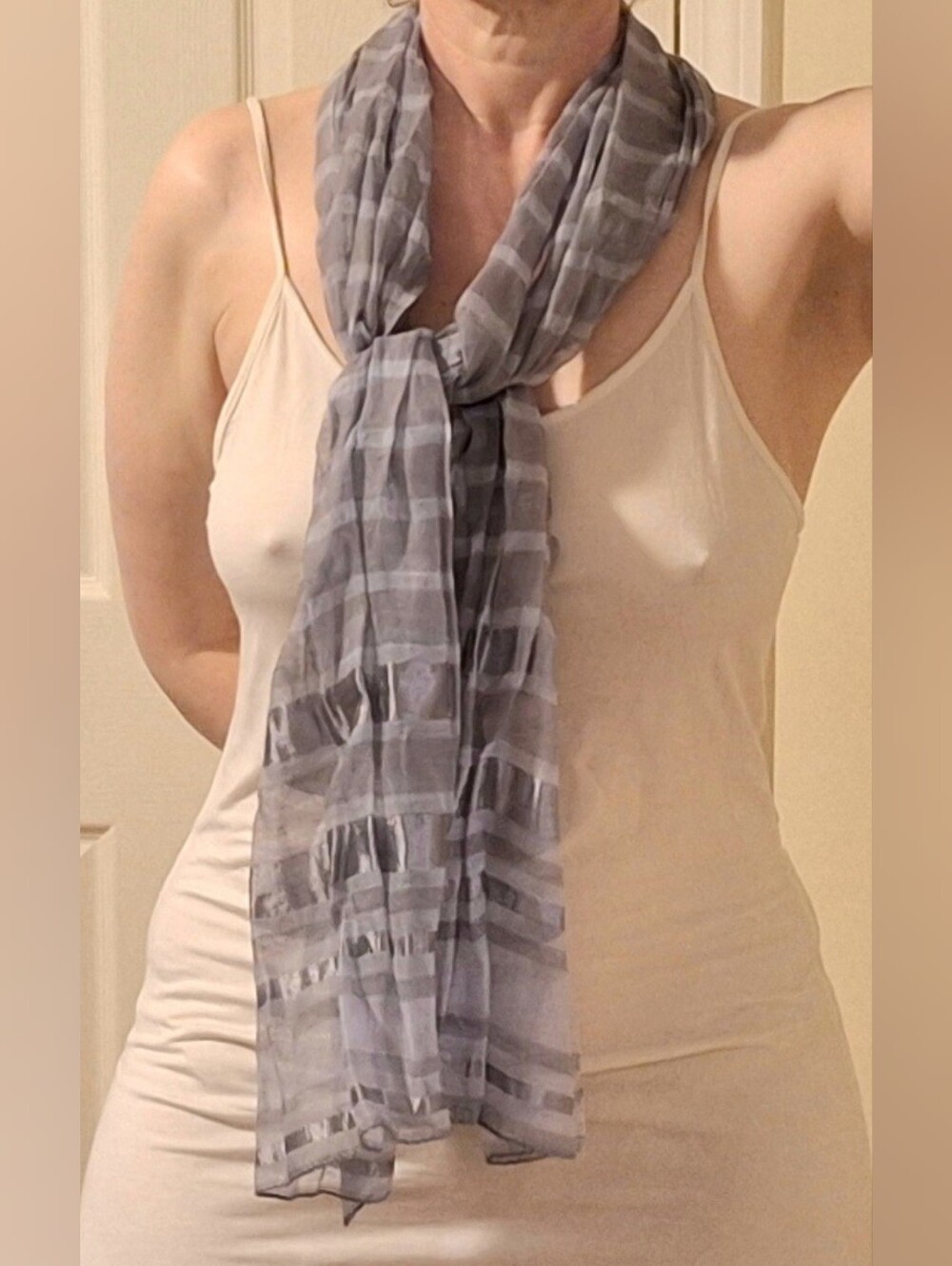 RISING TIDE | Silk, Cotton Gray Scarf